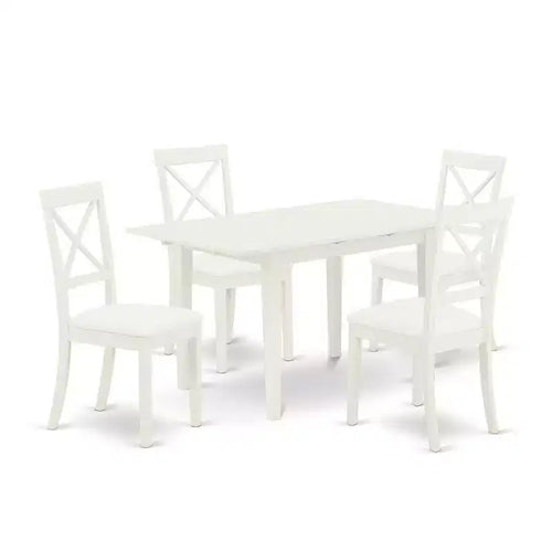 5-Piece Buttermilk and Cherry Solid Wood Top - Dining Room Set - Seats-4