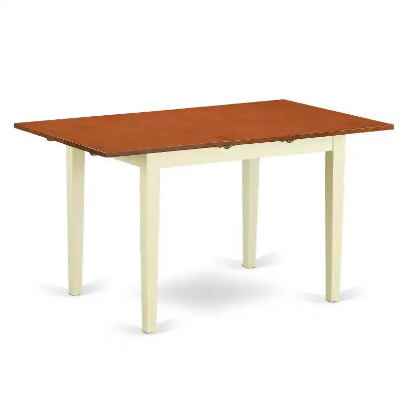 Ensemble de salle à manger 5 pièces en bois massif dessus en babeurre et cerisier - 4 places