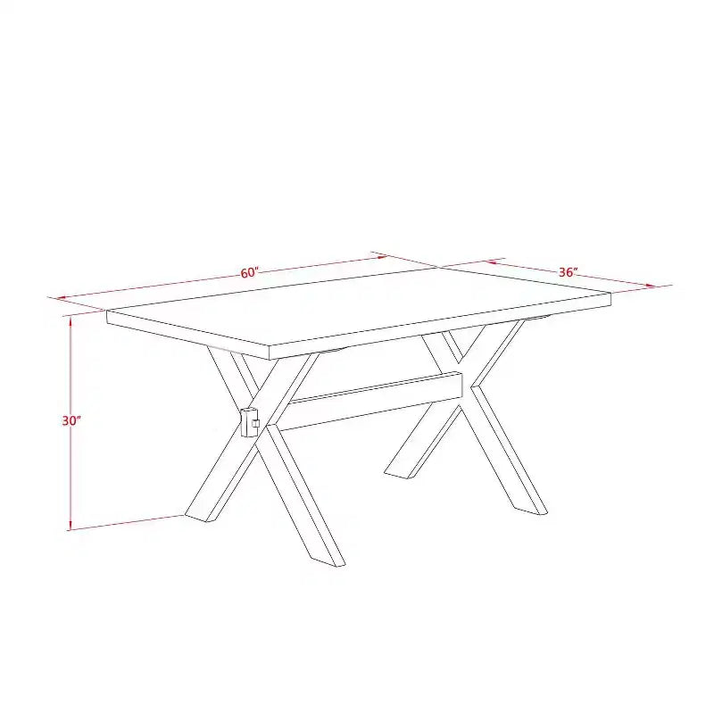 Ensemble de salle à manger HomeStock 5 pièces, table avec plateau en bois massif finition chêne naturel et 4 chaises