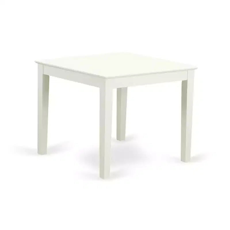 HomeStock 5-Pc Linen White Finish Solid Wood Top - Dining Room Set - Seats 4