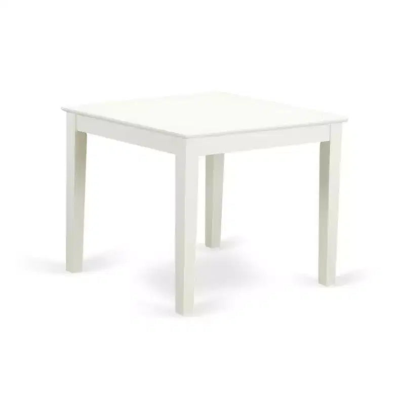 HomeStock – Ensemble de salle à manger 3 pièces en bois massif avec dessus en lin blanc
