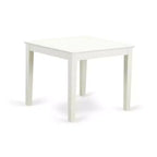 HomeStock – Ensemble de salle à manger 3 pièces en bois massif avec dessus en lin blanc