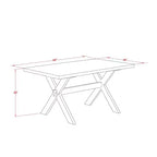 HomeStock Table de salle à manger 6 pièces avec plateau en bois massif finition chêne naturel, 1 banc et 4 chaises