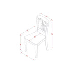 Ensemble de salle à manger Art Déco - Table ronde et chaises 5 pièces - Finition cerisier crème
