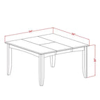 Table de salle à manger 5 pièces HomeStock carrée en bois massif noir et cerisier avec 4 chaises