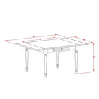 Ensemble de salle à manger 3 pièces HomeStock, dessus en bois massif finition blanc lin, avec table à rallonges