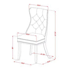 Ensemble de salle à manger 3 pièces HomeStock avec table ronde plateau bois massif finition blanc lin
