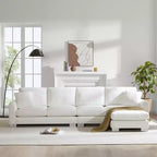 Canapé d'angle moderne surdimensionné EHMKNP - Canapé de luxe 5 places en forme de L en chenille avec méridienne