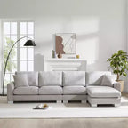 Canapé d'angle moderne surdimensionné EHMKNP - Canapé de luxe 5 places en forme de L en chenille avec méridienne