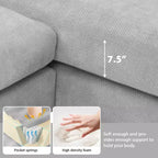 Canapé d'angle moderne surdimensionné EHMKNP - Canapé de luxe 5 places en forme de L en chenille avec méridienne