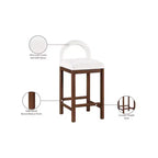 Meridian Furniture, Tabouret de comptoir en velours Conrad