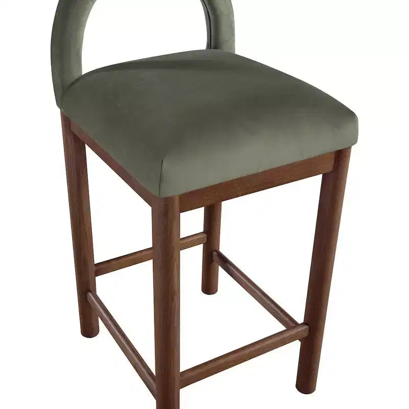 Meridian Furniture, Tabouret de comptoir en velours Conrad