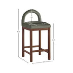 Meridian Furniture, Tabouret de comptoir en velours Conrad