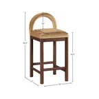 Meridian Furniture, Tabouret de comptoir en velours Conrad