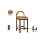 Meridian Furniture, Tabouret de comptoir en velours Conrad
