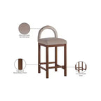 Meridian Furniture, Tabouret de comptoir en velours Conrad