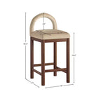 Meridian Furniture, Tabouret de comptoir en velours Conrad