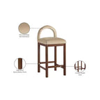 Meridian Furniture, Tabouret de comptoir en velours Conrad