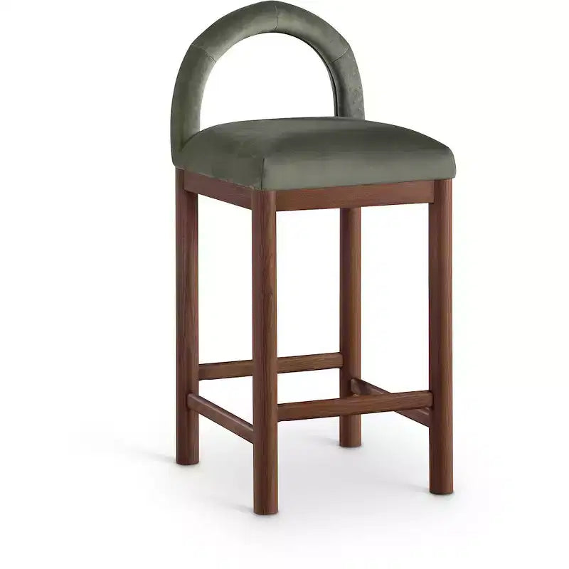 Meridian Furniture, Tabouret de comptoir en velours Conrad
