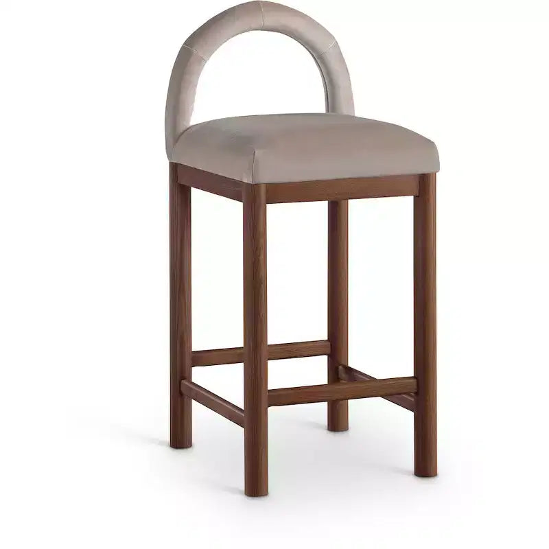 Meridian Furniture, Tabouret de comptoir en velours Conrad