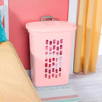 Sterilite Ultra Panier à linge roulant avec couvercle et poignée, givre rose, lot de 3