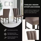 Chaises de salle à manger tapissées de velours Strata de Roundhill Furniture, ensemble de 2, chocolat