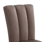 Chaises de salle à manger tapissées de velours Strata de Roundhill Furniture, ensemble de 2, chocolat