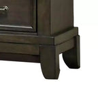 Table de chevet Royal Hampton 26 pouces, 2 tiroirs, poignées en étain, moulure couronnée, bois, gris