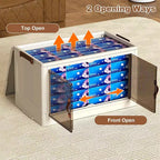 Bacs de rangement pliables COZONY avec roues, organiseurs empilables avec portes translucides pour l'organisation de la maison, du placard et de la cuisine