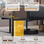 Cadre de lit plateforme Queen Size en métal noir avec tête de lit de rangement, éclairage LED intégré, station de recharge USB, rangement sous le lit, sommier tapissier non requis