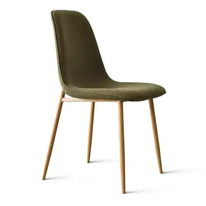 Lot de 6 chaises de salle à manger modernes rembourrées, chaises de cuisine en tissu avec pieds en métal imitation bois pour salle à manger ou coin petit-déjeuner - Panipeachy