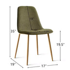 Lot de 6 chaises de salle à manger modernes rembourrées, chaises de cuisine en tissu avec pieds en métal imitation bois pour salle à manger ou coin petit-déjeuner - Panipeachy
