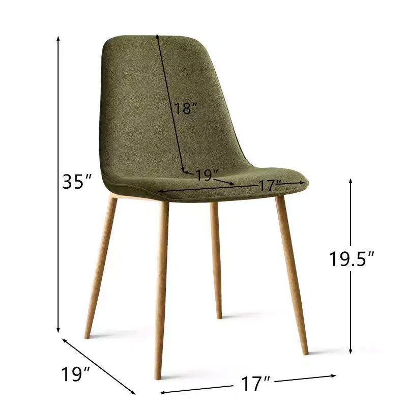 Lot de 6 chaises de salle à manger modernes rembourrées, chaises de cuisine en tissu avec pieds en métal imitation bois pour salle à manger ou coin petit-déjeuner - Panipeachy