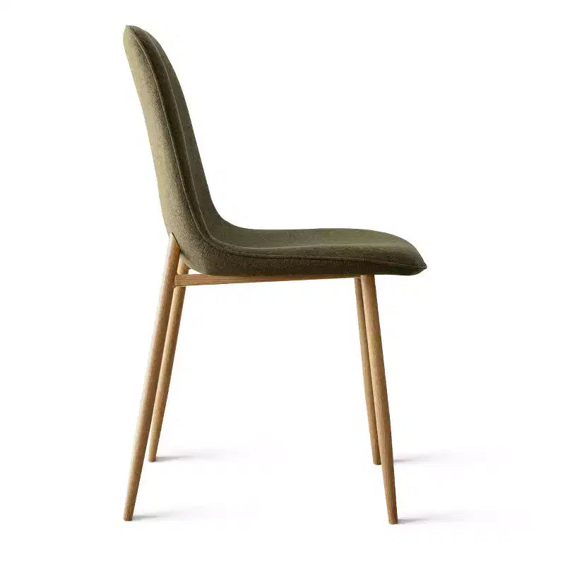 Lot de 6 chaises de salle à manger modernes rembourrées, chaises de cuisine en tissu avec pieds en métal imitation bois pour salle à manger ou coin petit-déjeuner - Panipeachy