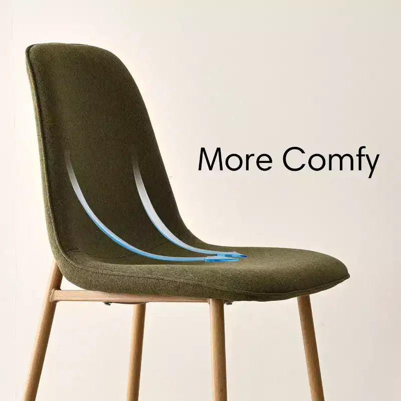 Lot de 6 chaises de salle à manger modernes rembourrées, chaises de cuisine en tissu avec pieds en métal imitation bois pour salle à manger ou coin petit-déjeuner - Panipeachy