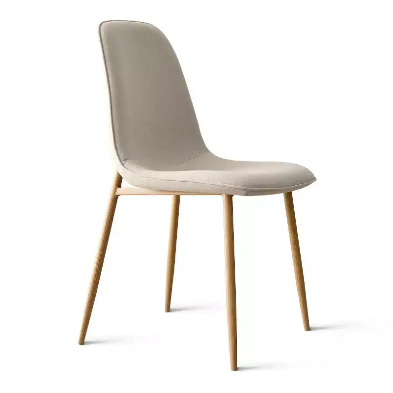 Lot de 6 chaises de salle à manger modernes rembourrées, chaises de cuisine en tissu avec pieds en métal imitation bois pour salle à manger ou coin petit-déjeuner - Panipeachy