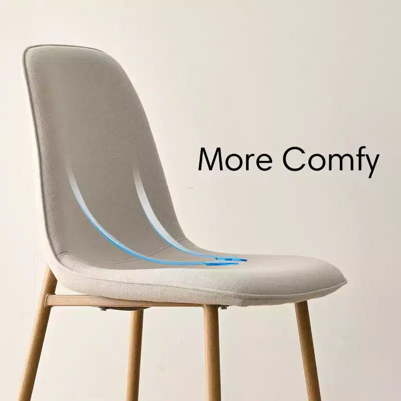 Lot de 6 chaises de salle à manger modernes rembourrées, chaises de cuisine en tissu avec pieds en métal imitation bois pour salle à manger ou coin petit-déjeuner - Panipeachy