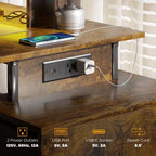 Bureau d'ordinateur 56" avec rangement, Table d'ordinateur avec prises de courant et lumières LED
