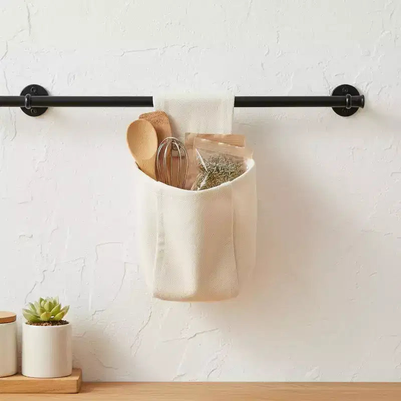 Panier mural de rangement Alilang avec poche frontale et toile renforcée