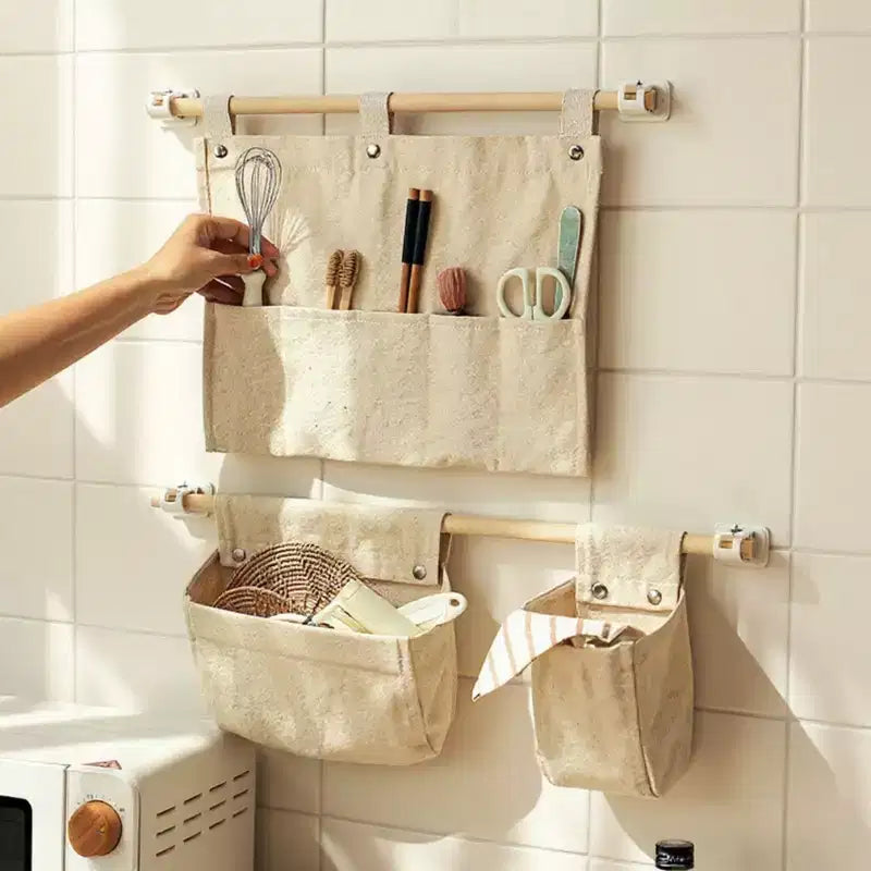 Panier mural de rangement Alilang avec poche frontale et toile renforcée