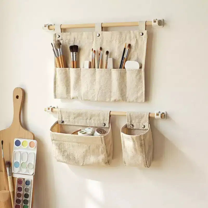 Panier mural de rangement Alilang avec poche frontale et toile renforcée