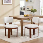 Lot de 2 chaises de salle à manger modernes en bois avec assises rembourrées douces, chaises d'appoint élégantes sans accoudoirs pour cuisine ou salle à manger-Panipeachy