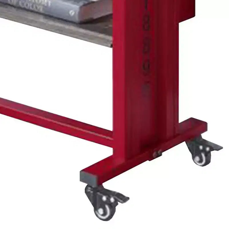 Table d'appoint Royal Hampton avec style cargo en métal et 3 roulettes, rouge
