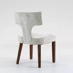 Furniliving Lot de 2 chaises de salle à manger modernes du milieu du siècle, chaises d'appoint rembourrées en tissu chenille de style rustique, chaises de cuisine avec cadre en bois massif