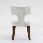 Furniliving Lot de 2 chaises de salle à manger modernes du milieu du siècle, chaises d'appoint rembourrées en tissu chenille de style rustique, chaises de cuisine avec cadre en bois massif