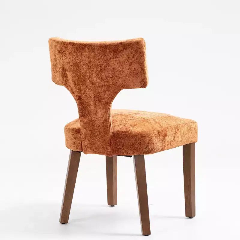 Furniliving Lot de 2 chaises de salle à manger modernes du milieu du siècle, chaises d'appoint rembourrées en tissu chenille de style rustique, chaises de cuisine avec cadre en bois massif