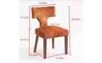 Furniliving Lot de 2 chaises de salle à manger modernes du milieu du siècle, chaises d'appoint rembourrées en tissu chenille de style rustique, chaises de cuisine avec cadre en bois massif