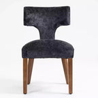 Furniliving Lot de 2 chaises de salle à manger modernes du milieu du siècle, chaises d'appoint rembourrées en tissu chenille de style rustique, chaises de cuisine avec cadre en bois massif