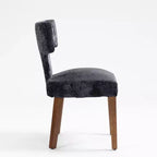 Furniliving Lot de 2 chaises de salle à manger modernes du milieu du siècle, chaises d'appoint rembourrées en tissu chenille de style rustique, chaises de cuisine avec cadre en bois massif