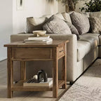 Table d'appoint de chevet Jofran Claremont de style rustique transitoire en bois avec port USB de chargement et rangement